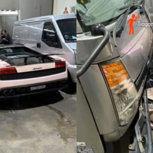 Pekerja ‘Car Wash’ Pandu Lamborghini Pelanggan Rempuh Lori