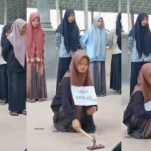 Netizen Berang Lihat Pelajar Pondok Dipaksa Hancurkan Telefon Depan Guru