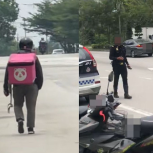 "Hina Sangat Ke Kerja Grab Atau Foodpanda Ni?"-Rider Jalan Kaki Angkut Beg Hantar Makanan Lepas Motor Kena Sita Polis