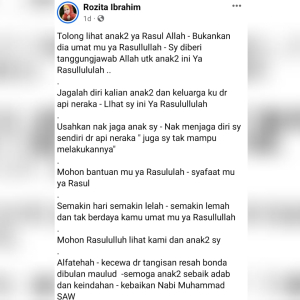 Pensyarah Hadis Tegur Status Facebook Bonda Rozita Berkaitan Nabi Muhammad SAW