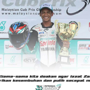 Izzat Zaidi Kritikal Kemalangan Di Cub Prix Malaysia, Patah Tulang Rusuk Kiri Dan Mengalami Pendarahan Di Bahagian Paru-Paru.