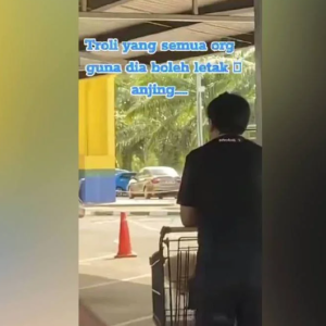 Melampau Bawa Anjing Letak Dalam Troli Pasar Raya, Dah Semua Kena Sertu