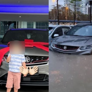 Gembira Tak Sampai Satu Jam, Kereta Baharu Tenggelam Dalam Banjir