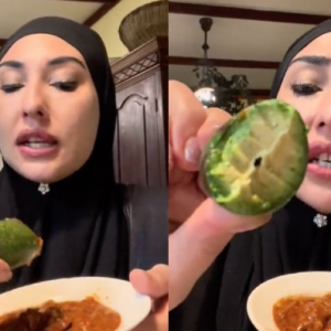 "Anju Pakai Tudung Macam Perempuan Arab, Lawa Gila", Zarina Anjoulie Makan Avocado Cicah Sambal Belacan