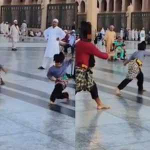 “Makin Lama Makin Bebal Manusia Demi Sebuah Video Content. Sumpah Memalukan,” Ramai Kecam Tiga Beranak Bersilat Di Masjid Nabawi