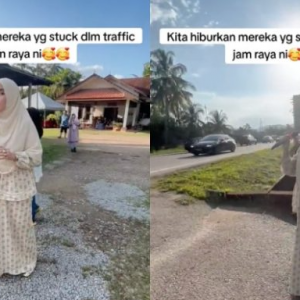 Aishah Buat Konsert ‘Free’, Hiburkan Pemandu Sangkut ‘Traffic Jammed’ Depan Rumah