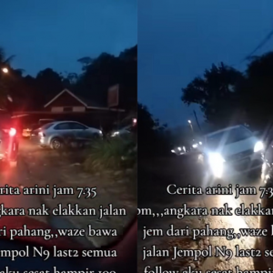 ‘Waze’ bawa salah jalan, 100 kereta ikut belakang