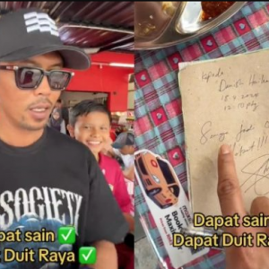 Shuib Layan Peminat Cilik Minta Autograph Di Kedai Makan, Siap Bagi Duit Raya – ‘Nanti Dah Berjaya, Bawa Benda Ini Datang Jumpa Aku’