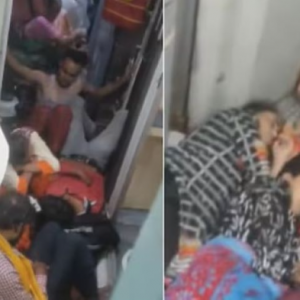 Asal muat, penumpang kereta api tidur tepi tandas