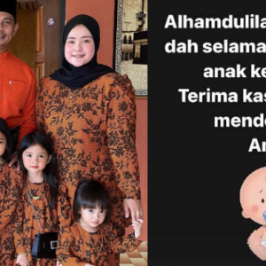 Fizz Fairuz Kongsi Berita Gembira, Almy Nadia Selamat Lahirkan Anak Perempuan Kelima