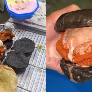 Makin Lama Makin Pelik Gabungan Makanan, Peniaga Ini Jual Burger Ayam Bersama Aiskrim! Kena Kritik Dengan Netizen