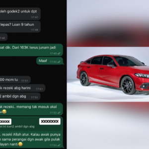 Pemuda gaji RM1,700, minta ‘nego’ Honda Civic daripada RM163,000 kepada RM63,000