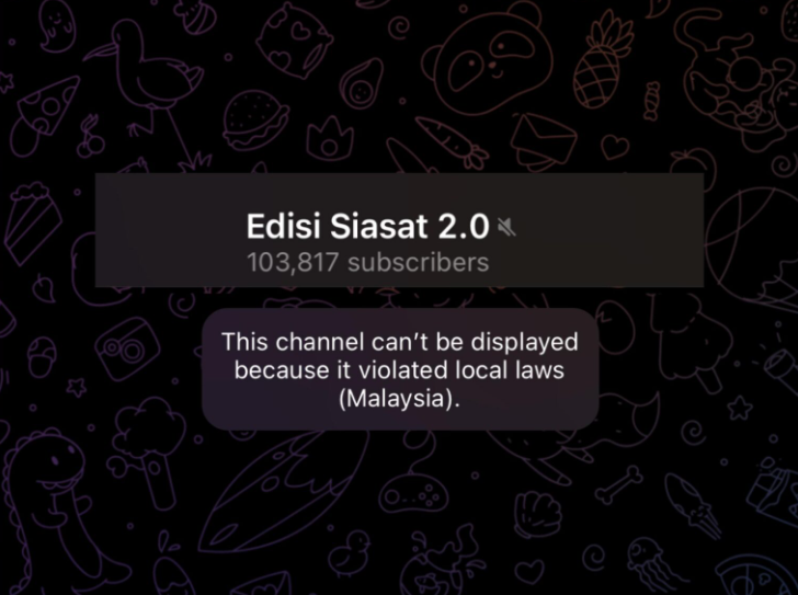 Telegram Edisi Siasat 2.0 pula disekat