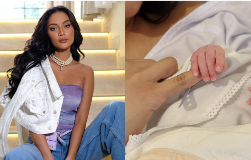Dihimpit kontroversi hamil anak luar nikah, Erika Carlina timang cahaya mata lelaki