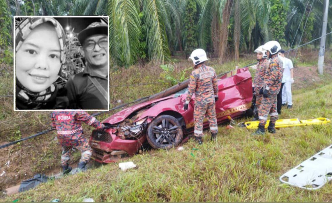 Pemilik kedai emas maut, Ford Mustang terbabas langgar tiang elektrik